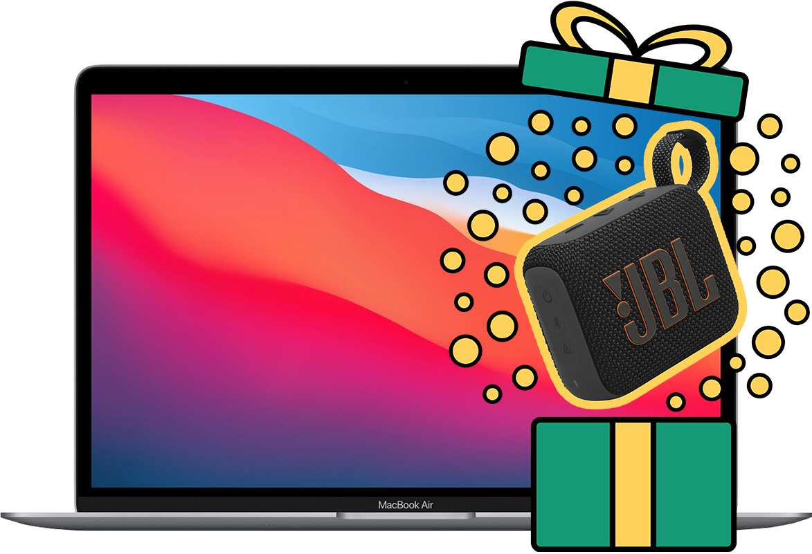 Swaptop-Macbook-Air-M1_Feestdagen-2025_JBL-Speaker Swaptop-Macbook-Air-M1_Feestdagen-2025_JBL-Speaker