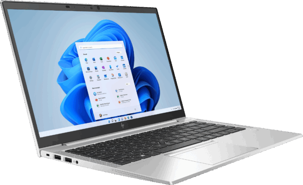 SwaptopHP14InchWindows11G8_SideLeftFront_Windows11DesktopImage_Cropped