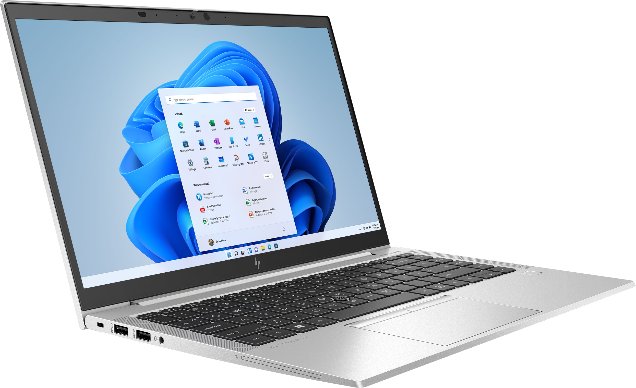 SwaptopHP14InchWindows11G8_SideLeftFront_Windows11DesktopImage_Cropped